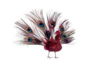 10 Regal Peacock Glitter Drenched Vibrant Red Open Tail Bird Christmas Ornament