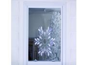 15 Shimmering Pure White Blue LED Lighted Snowflake Christmas Window Silhouette