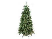 6.5 x 42 Pre Lit Mixed Pine and Iridescent Glitter Medium Artificial Christmas Tree Clear Lights