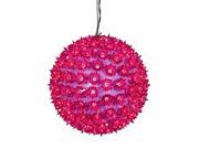10 Fuchsia Lighted Hanging Star Sphere Christmas Decoration