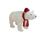 36 Lighted White Plush Glittered Polar Bear Christmas Yard Art Decoration