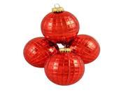 4ct Shiny Red Disco Ball Shatterproof Christmas Ball Ornaments 2.75 70mm