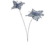 17 Princess Garden Whimsical Blue Glitter Butterfly Floral Craft Spray