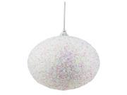 4.5 Decorative Iridescent White Pink and Green Bristled Christmas Ball Ornament