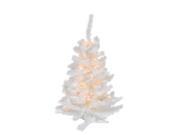 3 Pre Lit Snow White Artificial Christmas Tree Warm Clear LED Lights