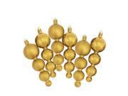 6ct Shiny and Matte Vegas Gold Finial Shatterproof Christmas Ornaments 5.75