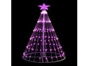 4 Pink LED Light Show Cone Christmas Tree Lighted Yard Art Decoration