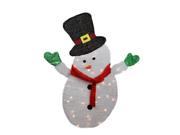 4 Lighted Winter Snowman with Top Hat Outdoor Christmas Yard Art Decoration Clear Lights