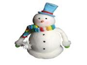 9 Cupcake Heaven Chubby Snowman with Rainbow Knit Scarf Christmas Table Figure