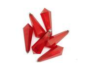 6ct Red Transparent Shatterproof Diamond Shaped Icicle Christmas Ornaments 5.5