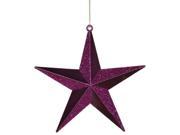 Plum Purple Matte Glitter Shatterproof Star Christmas Ornament 6