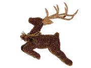 6.5 Metallic Beaded Reindeer Christmas Ornament