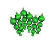 6ct Shiny and Matte Xmas Green Finial Shatterproof Christmas Ornaments 5.75