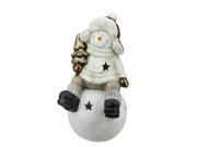 19 Metallic Snowman Sitting on Snowball Christmas Tea Light Candle Holder