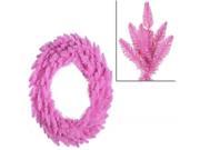 24 Pre Lit Pink Ashley Spruce Christmas Wreath Clear Pink Lights