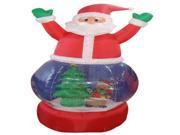 5 Inflatable Santa Claus Snow Globe Lighted Christmas Yard Art Decoration