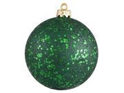 Emerald Green Holographic Glitter Shatterproof Christmas Ornament 6 150mm