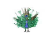 10 Colorful Green Regal Peacock Bird with Open Tail Feathers Christmas Decoration