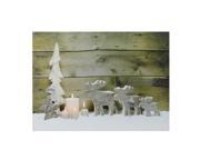 LED Lighted Country Rustic Reindeer and Candles Christmas Canvas Wall Art 12 x 15.75