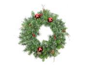 24 Pre Decorated Mixed Pine Artificial Christmas Wreath Unlit