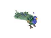 19 Colorful Green Regal Peacock Bird with Closed Tail Feathers Christmas Decoration