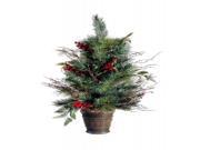 26 Potted Pine Cone Berry Winter Vermont Pine Artificial Christmas Tree Unlit
