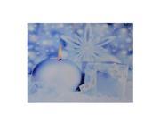 LED Lighted Candle and Gift Wintry Scene Christmas Canvas Wall Art 12 x 15.75