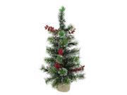 25 Pre Lit Frosted Pine Battery Operated Artificial Christmas Tree Warm Clear LED Lights