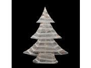 24.5 Battery Operated White and Silver Glittered LED Lighted Christmas Tree Table Top Decoration