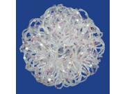 3.5 Sparkling Winter White Curly Ball Christmas Ornament