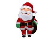 32 Pre Lit Candy Cane Lane 2D Santa Claus with Bag Christmas Yard Art Decoration Clear Lights