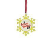 3.5 Silver Plated Snowflake Sugar Babies Candy Logo Christmas Ornament with European Crystals