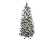 7.5 Pre Lit Flocked Slim Colorado Spruce Artificial Christmas Tree Clear Lights