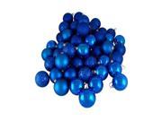 32ct Lavish Blue 4 Finish Shatterproof Christmas Ball Ornaments 3.25 80mm