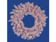 48 Pre Lit LED Flocked Cupcake Pink Artificial Christmas Wreath Clear Lights