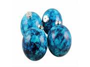 4ct Marbled Turquoise Shatterproof Christmas Ball Ornaments 3.25 80mm