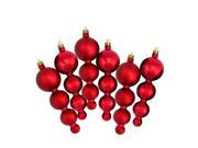 6ct Shiny and Matte Red Finial Shatterproof Christmas Ornaments 5.75