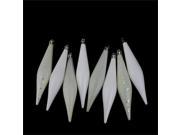 8ct Off White Shatterproof 4 Finish Finial Drop Christmas Ornaments 6