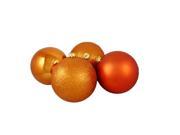 4ct Burnt Orange 4 Finish Shatterproof Christmas Ball Ornaments 10 250mm
