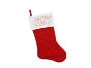 19 Quilted Red Velvet HO! HO! HO! Embroidered Christmas Stocking