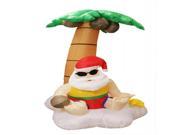 5.5 Inflatable Santa Claus and Palm Tree Tropical Lighted Christmas Yard Art Decor