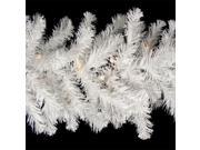 9 x 12 Pre Lit Snow White Artificial Christmas Garland Clear Lights