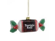 5.25 Candy Lane Tootsie Roll Original Chewy Chocolate Candy Glass Christmas Ornament
