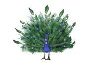17 Colorful Green Regal Peacock Bird with Open Tail Feathers Christmas Decoration