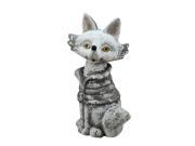 20.75 Snow Dusted Silver Fox Christmas Table Top Decoration