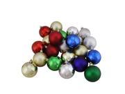 32ct Shatterproof Traditional Multi Color Shiny Matte Christmas Ball Ornaments 3.25 80mm