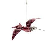 7.5 Sparkling Pink and Silver Sequin Hummingbird Christmas Ornament