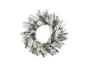 30 Pre Lit Flocked Victoria Pine Artificial Christmas Wreath Clear Lights