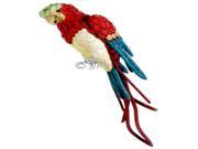22.5 Life Size Tropical Paradise Red and Blue Parrot Bird with Tail Feathers