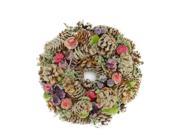 10 Sugared Purple and Red Pine Cone and Berries Artificial Christmas Wreath Unlit